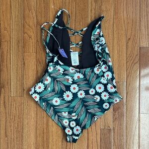 Floral One-Piece Swimsuit with Crisscross Back